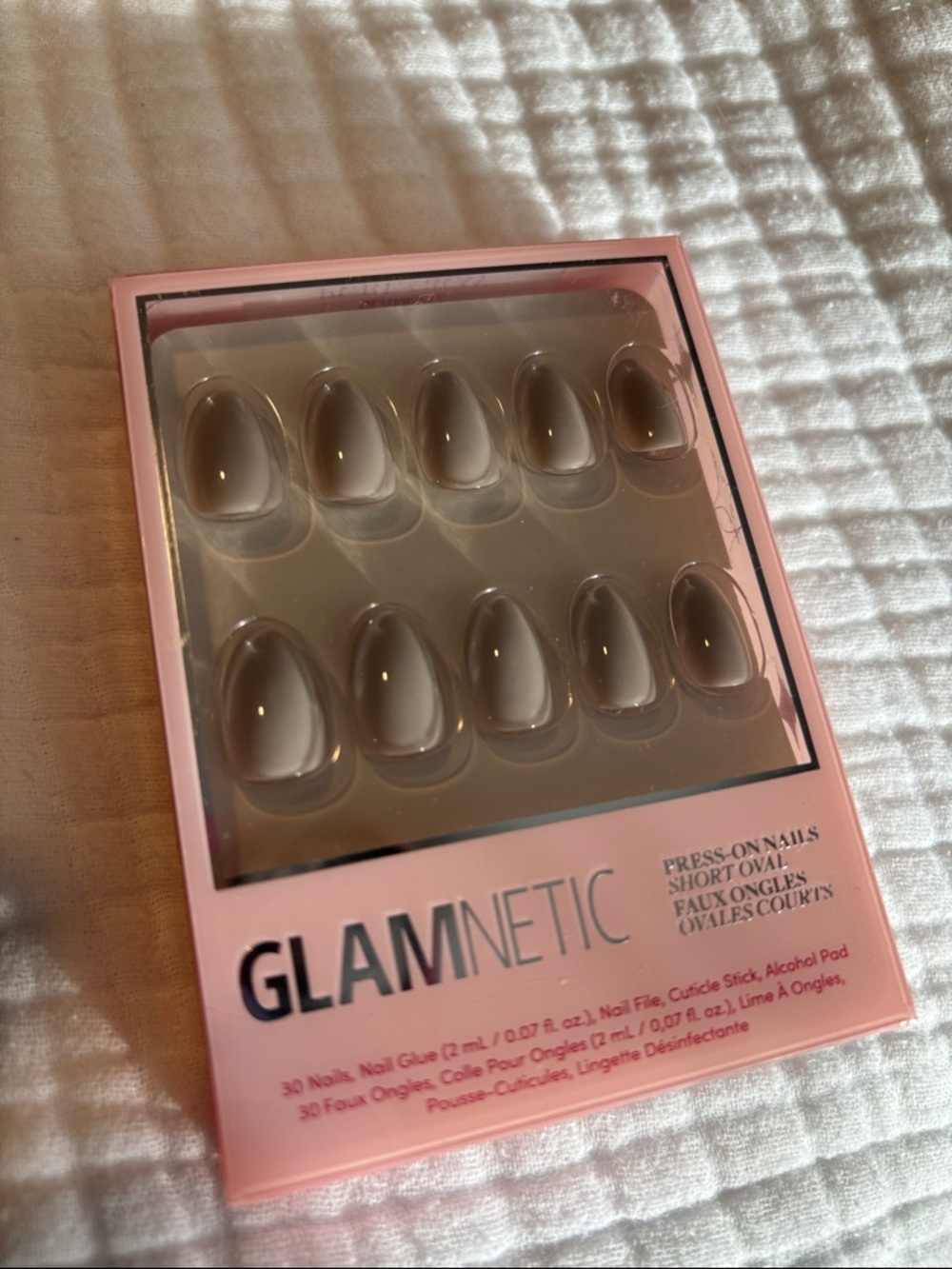 GLAMnetic Press-On Nails — Short Oval Taupe Nude